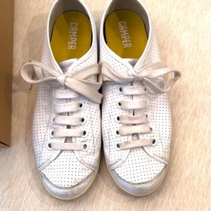 Camper US8 Uno white perforated leather sneaker